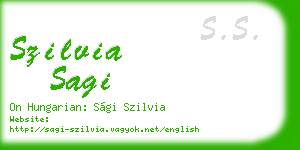 szilvia sagi business card